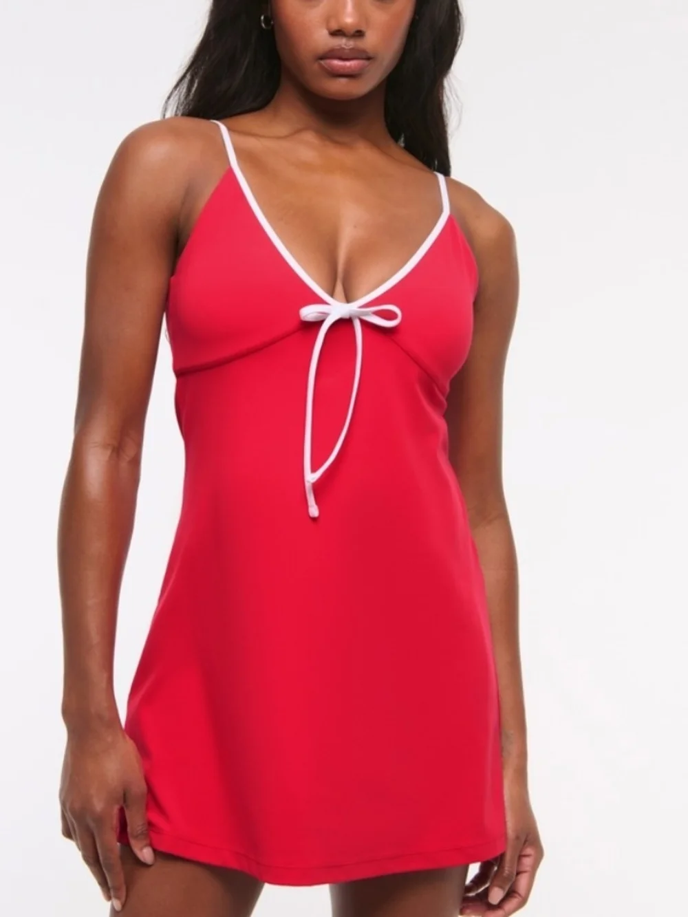 NWT Abercrombie & Fitch YPB StudioFLEX Cami Mini Skort Dress In Red - S